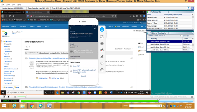 Facility of listening to pdf articles through Mobile app